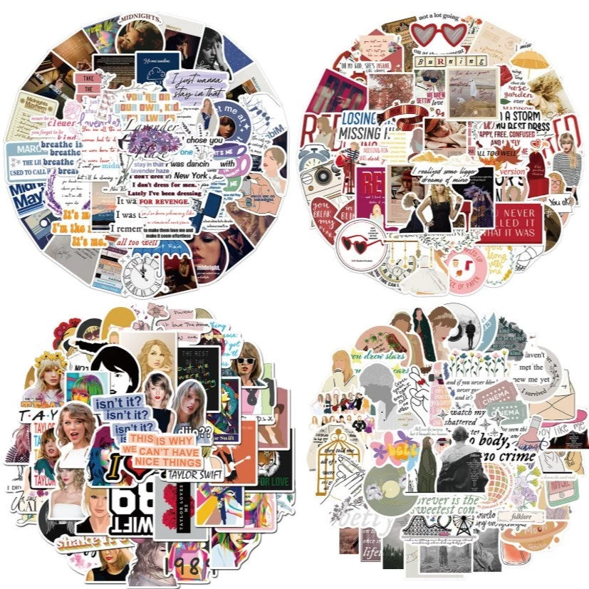50pcs/set Taylor Swift New Album Set Graffiti Stickers Waterproof Reusable Stickers Decals Stickers