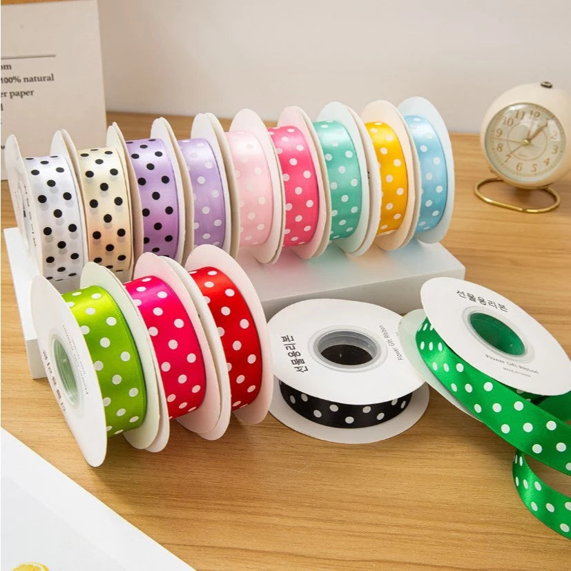 100 Yards/1Roll 2.5cm Polka Dot Ribbon - Colorful perfect for any special occasion, especially Child