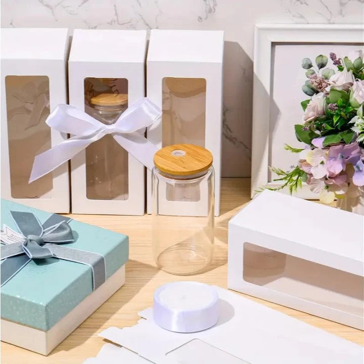 Clear Window Gift Box for 12oz-20oz Tumbler Sublimation Wedding Birthday Xmas Gift Packaging