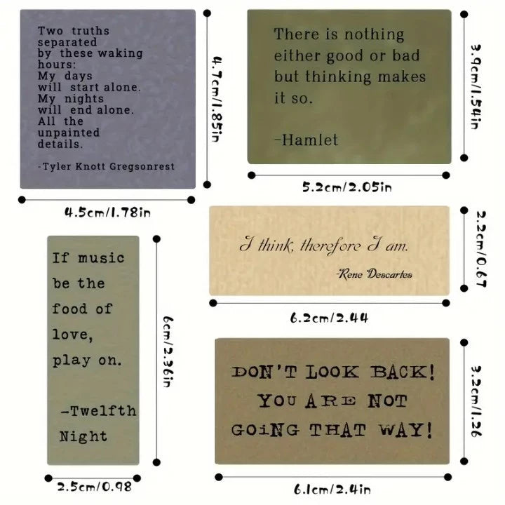 60pcs Retro Inspirational Quote Stickers - Waterproof Stickers for Water Bottle note books
