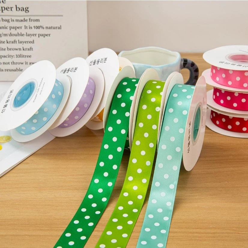 100 Yards/1Roll 2.5cm Polka Dot Ribbon - Colorful perfect for any special occasion, especially Child