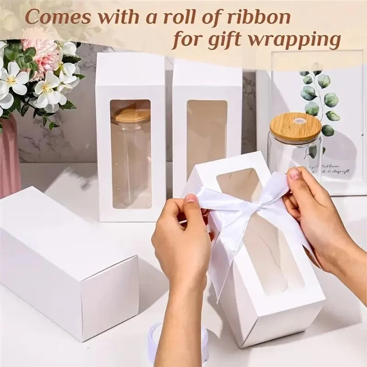 Clear Window Gift Box for 12oz-20oz Tumbler Sublimation Wedding Birthday Xmas Gift Packaging