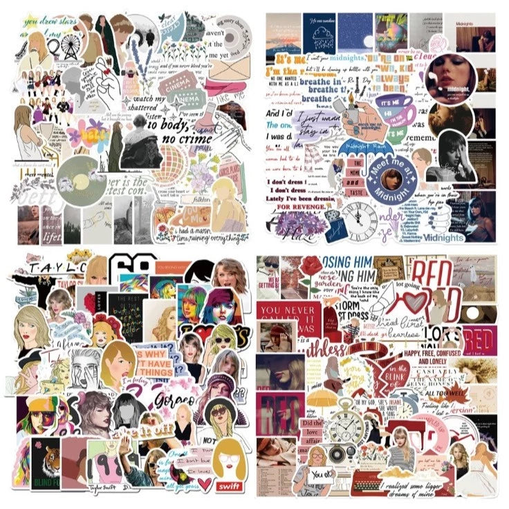 50pcs/set Taylor Swift New Album Set Graffiti Stickers Waterproof Reusable Stickers Decals Stickers