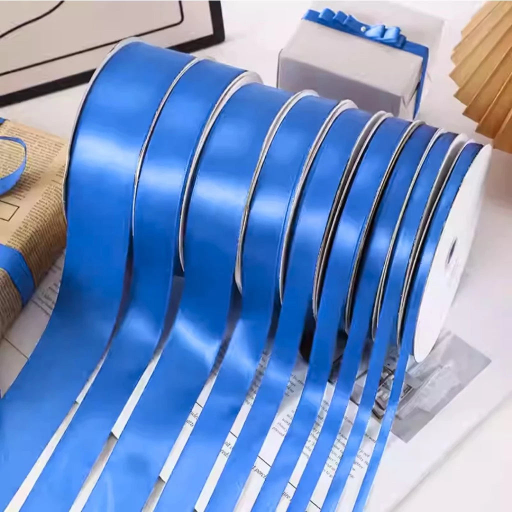 5 Yards Jade Blue High Quality Satin Ribbon Single Face (0.6cm, 1cm, 2cm, 2.5cm, 4cm, 5cm)
