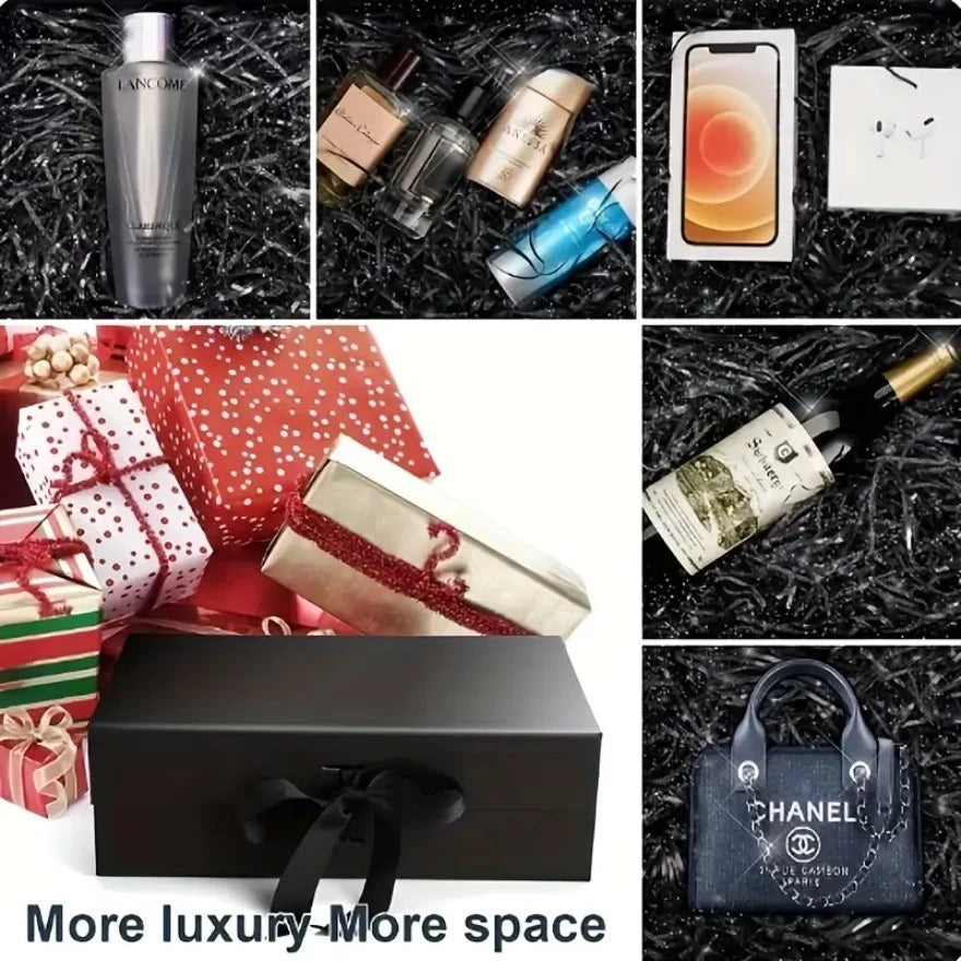 Magnetic Closure Gift Box with Ribbon - Premium Rigid Presentation Box for Jewelry, Cosmetics ect.