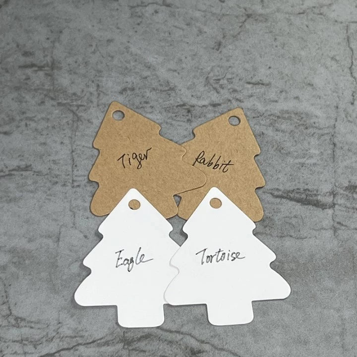 50pcs XMAS Tree Tags + 20m Hemp Rope Kraft Paper Tags for Rustic Wedding, Gift, Holiday Decor