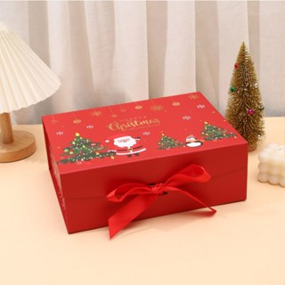 Christmas Magnetic Closure Gift Box with Ribbon - Presentation Box for Jewelry, Cosmetics ect.