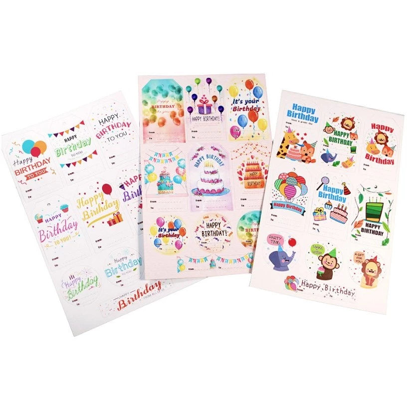 30pcs Assorted Happy Birthday Hangtags - Wishes & Messages for Birthday Gifts, Invitation, Decor Tag