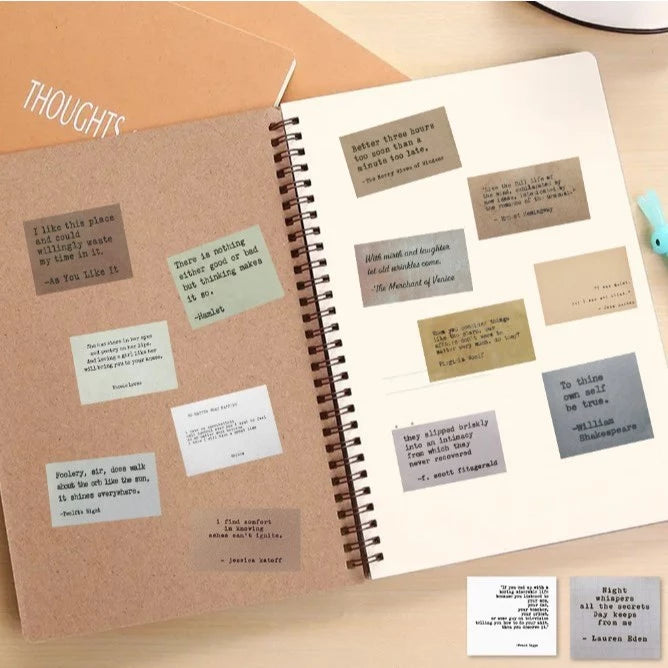 60pcs Retro Inspirational Quote Stickers - Waterproof Stickers for Water Bottle note books