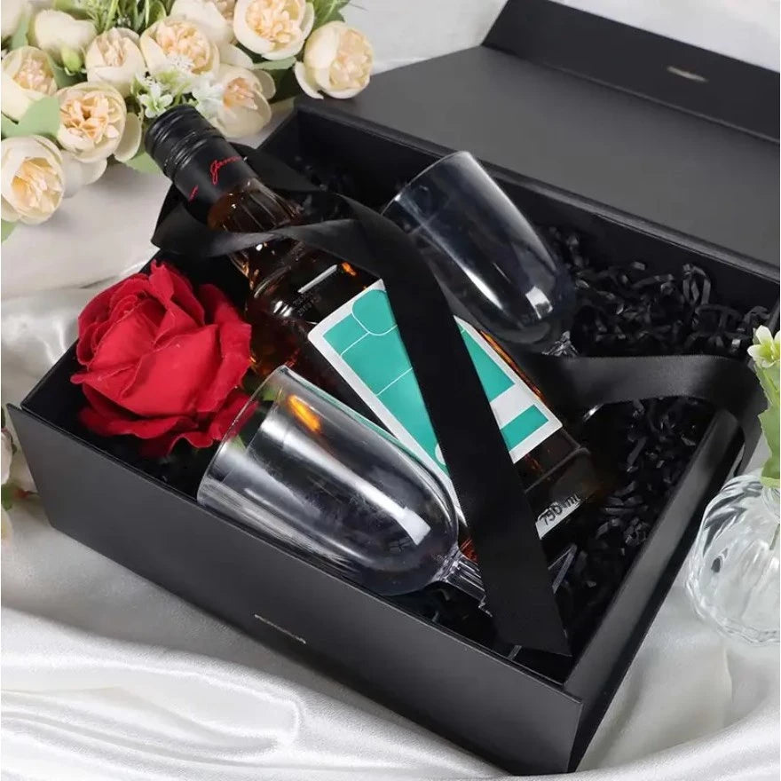 Magnetic Closure Gift Box with Ribbon - Premium Rigid Presentation Box for Jewelry, Cosmetics ect.