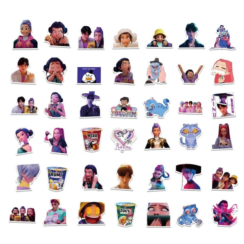60pcs/56pcs Kpop Demon Hunter Stickers - Kpop Merch Aesthetic Journal Stickers for Teens, Waterproof