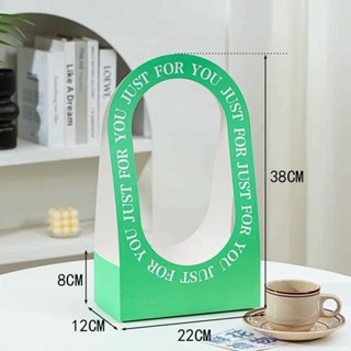 Just For You Flower Gift Box With Handles - Elegant Flower Baskets for Special Occasions