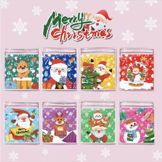 100pcs Self Adhesive Christmas Cookie Candy Package Cellophane Gift Bags