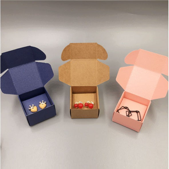 (10pcs) Paper Jewelry Box Kraft Paper Earrings Packaging Box