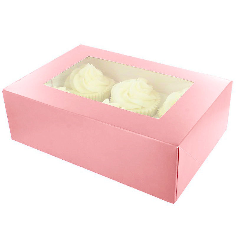 Cupcake/Muffin/Pastry WHITE/BROWN Box NO HANDLE/ WITH INNER Packaging case(2, 4, 6, 12 holes)