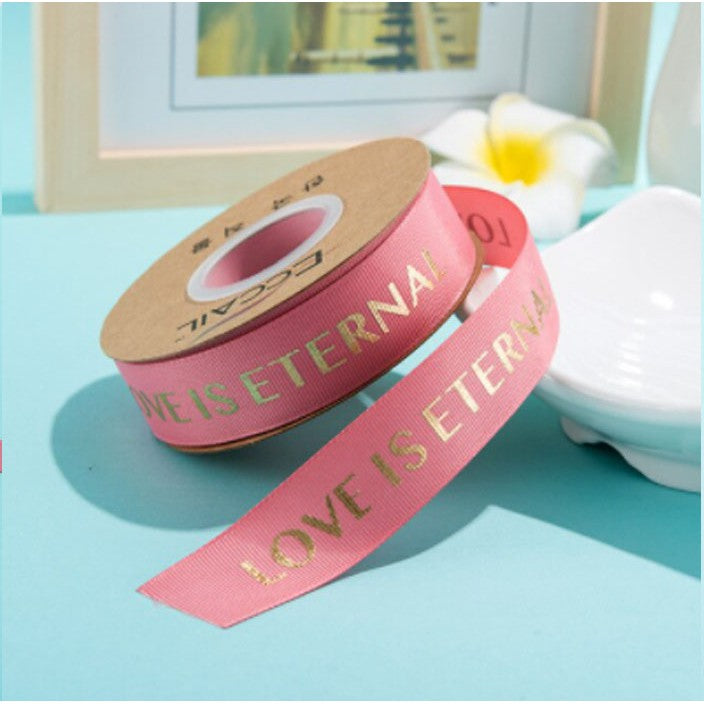 5 yards | LOVE IS ETERNAL Grosgrain Satin Ribbons Diy Wedding Christmas Party Decoration Bow Craft