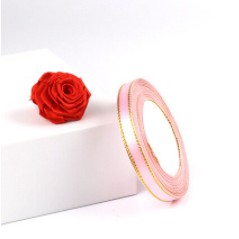 (25 Yards/roll) 6mm Gold Edge Ribbon Satin Ribbons Gift Packing Christmas Ribbons Wedding Party Deco