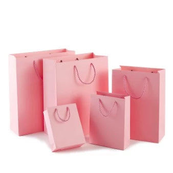 1 Pc (PINK) Gift Bag with Handles Craft Package Paper Gift Box Jewelry Birthday Packing Bags