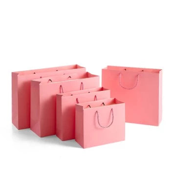 1 Pc (PINK) Gift Bag with Handles Craft Package Paper Gift Box Jewelry Birthday Packing Bags