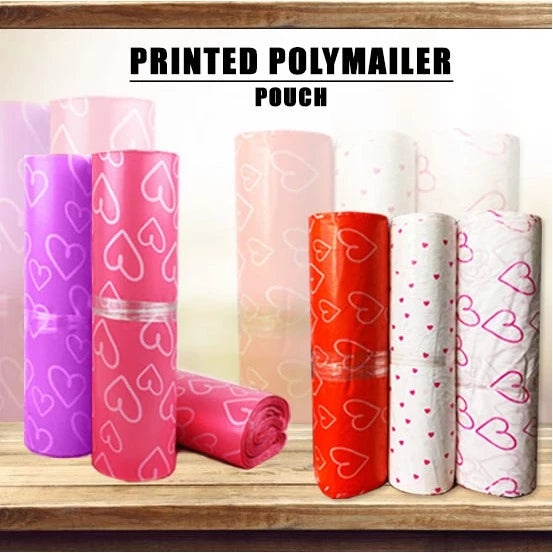 (100pcs) HEART PRINT Courier Pouch/ Poly mailer pouch/ Self Adhesive Mailer Pouch Plastic Packaging
