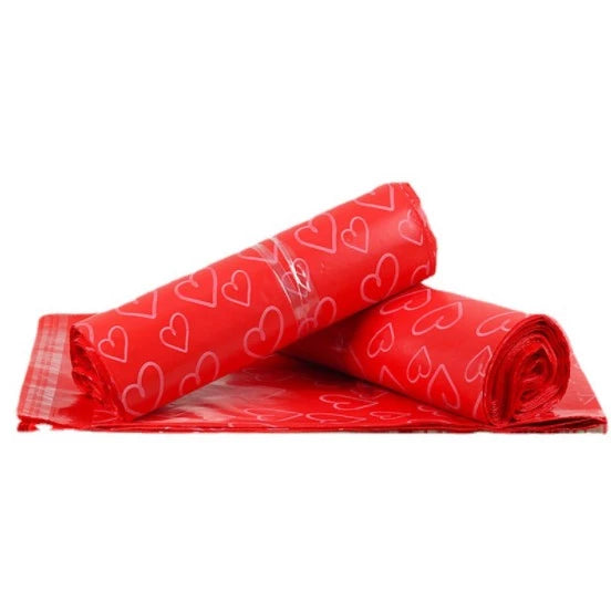 (100pcs) HEART PRINT Courier Pouch/ Poly mailer pouch/ Self Adhesive Mailer Pouch Plastic Packaging
