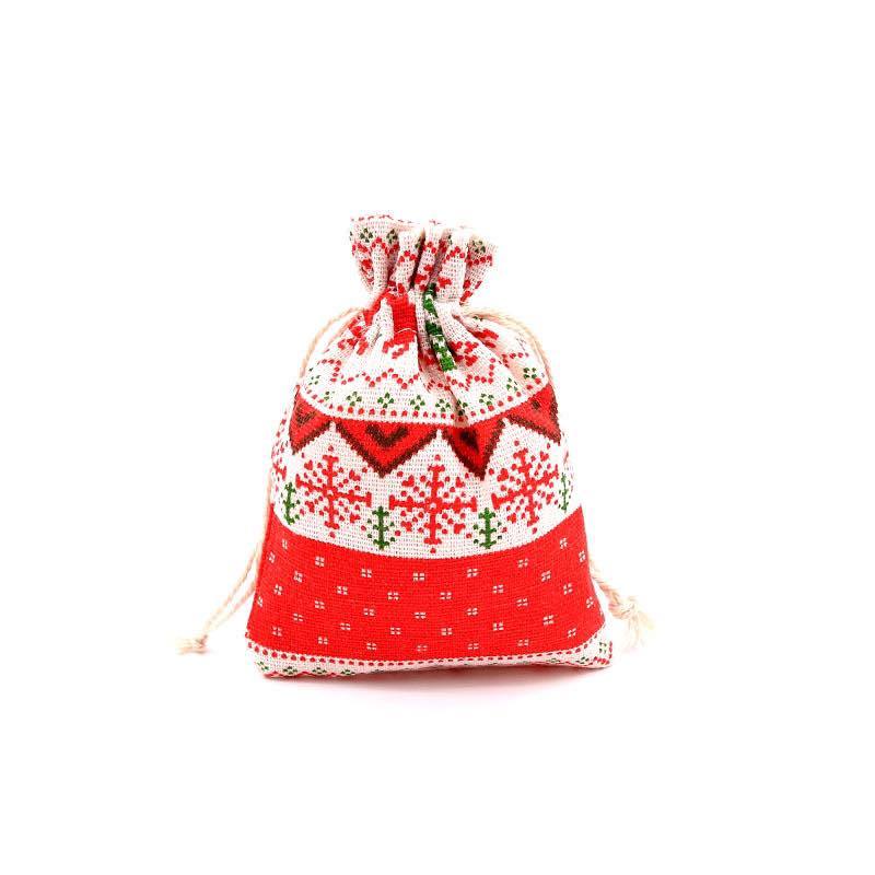 Christmas Drawstring Gift Bags Burlap, Gift Pouch Goody Bags for Candy Wrapper Gift