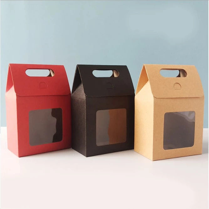 Flip Window Punch Hole Bag/Thick Quality Kraft Brown/Black Paper Bag w/ window