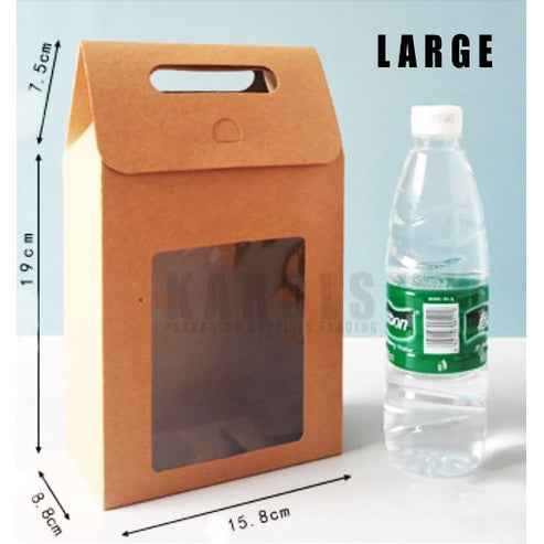 Flip Window Punch Hole Bag/Thick Quality Kraft Brown/Black Paper Bag w/ window