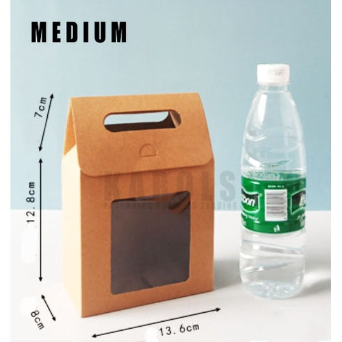 Flip Window Punch Hole Bag/Thick Quality Kraft Brown/Black Paper Bag w/ window