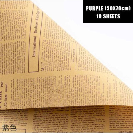 50*70cm Flower Packaging Material Kraft Paper English Newspaper Bouquet Gift Wrapping Paper