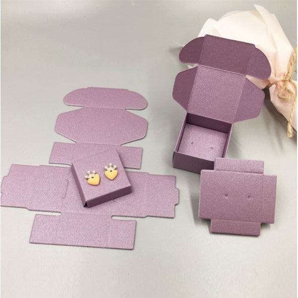 (10pcs) Paper Jewelry Box Kraft Paper Earrings Packaging Box