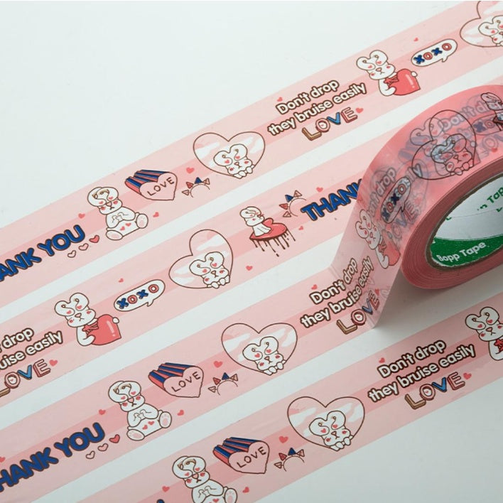 Cute Printed Tape BLUE | PINK | Thankyou Tape | Packaging Gift Wrapping Tape
