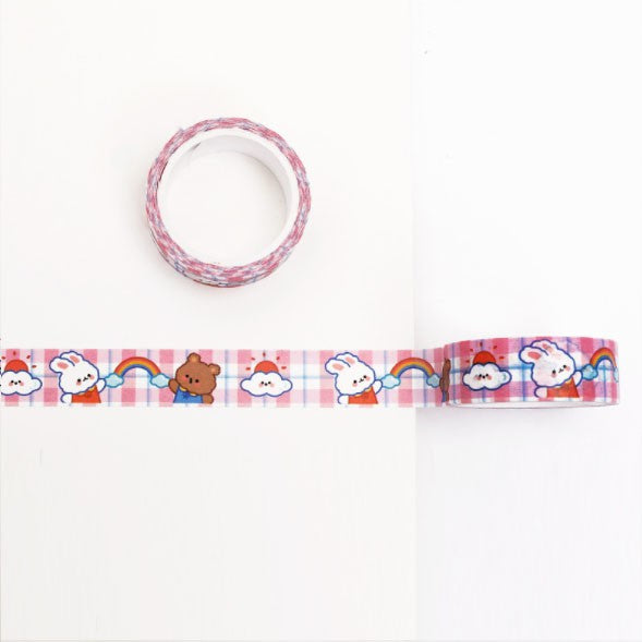 Washi Paper Tape Cute Girl Heart DIY Hand Account Material Decoration Colorful Stickers 5 Meters