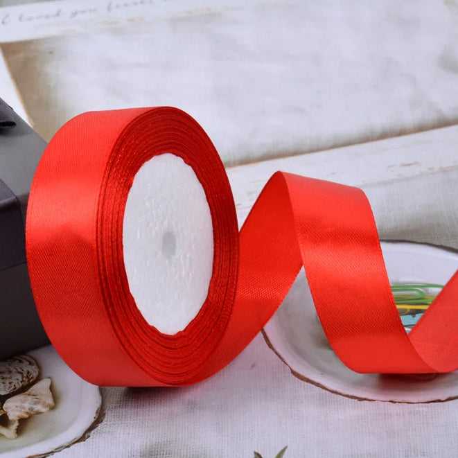 (25 yards/roll) 2cm Satin Ribbon Wholesale Gift Packing Christmas decoration Ribbons roll fabric