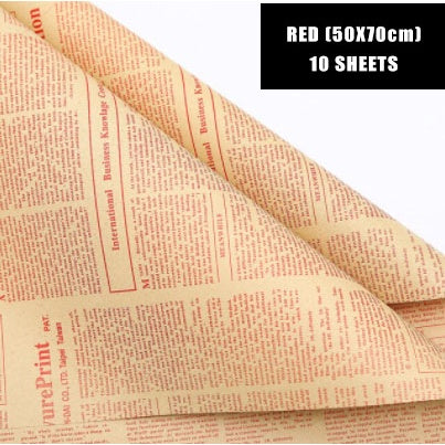 50*70cm Flower Packaging Material Kraft Paper English Newspaper Bouquet Gift Wrapping Paper