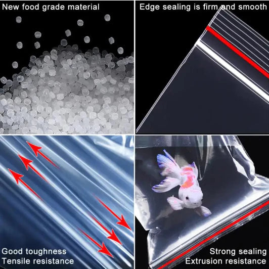 100pcs SMALL Resealable Bags Clear Food Storage Package Re-Closable Vacuum Storage Bag