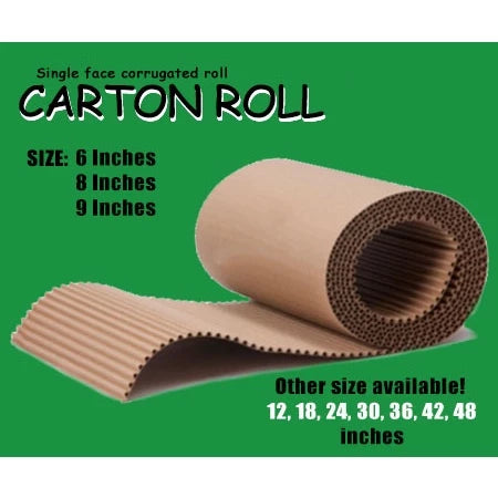 (6, 8, 9 inches) 1m Single Face Corrugated Carton Roll