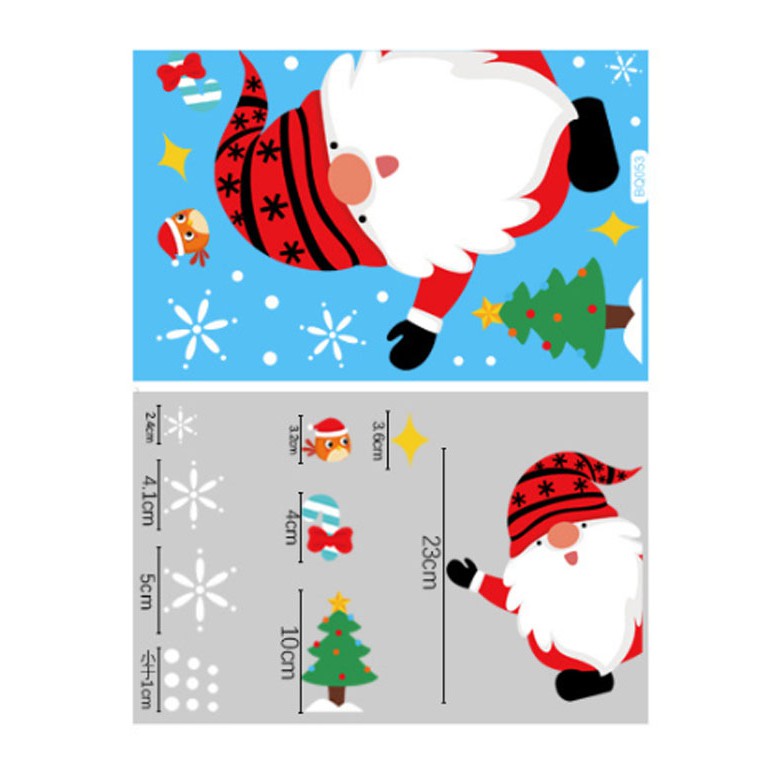 Christmas Glass Window Stickers Static Christmas Decor Xmas Wall Stickers (1SHEET)