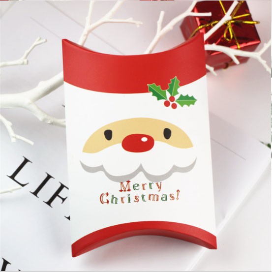 (5pcs) Gifts Kraft Gift Bag Party Supplies Pillow Shape Box Paper Christmas Candy Box