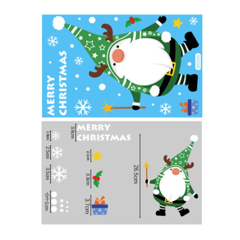 Christmas Glass Window Stickers Static Christmas Decor Xmas Wall Stickers (1SHEET)