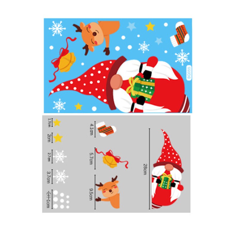 Christmas Glass Window Stickers Static Christmas Decor Xmas Wall Stickers (1SHEET)