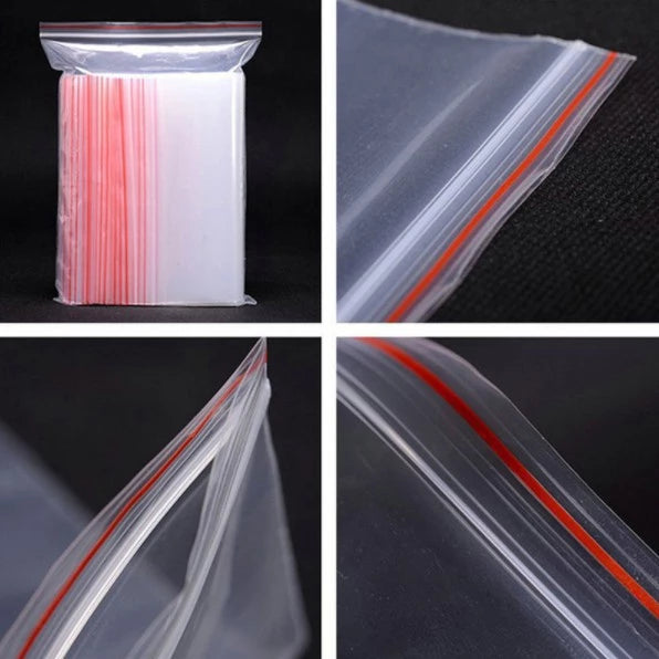 100PCS BIG Resealable Bags Clear Food Storage Package Re-closable Vacuum Storage Bag