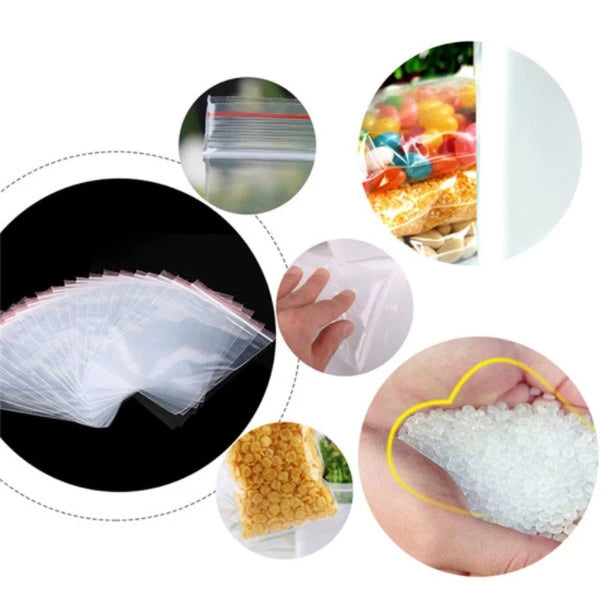 100PCS BIG Resealable Bags Clear Food Storage Package Re-closable Vacuum Storage Bag
