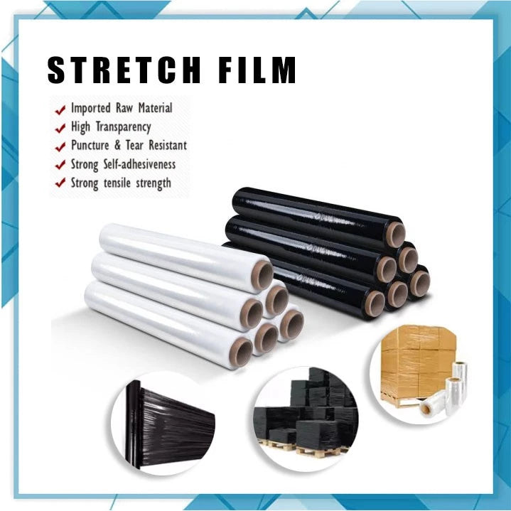 (Clear | Black) STRETCH FILM/WRAP highly stretchable plastic film