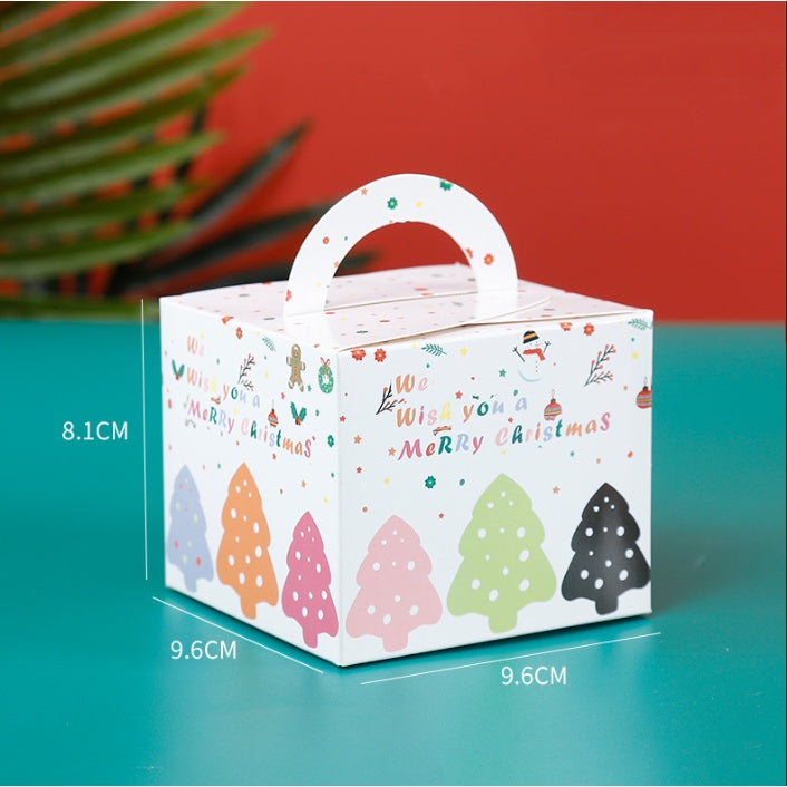 Christmas Apple Tote Box Handmade Nougat Snowflake Cookies Box Christmas Baking Box