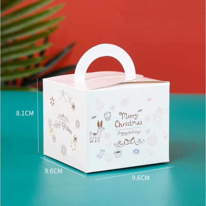 Christmas Apple Tote Box Handmade Nougat Snowflake Cookies Box Christmas Baking Box