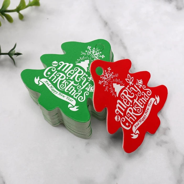 100Pcs/50pcs Christmas paper hand card wedding party paper tag