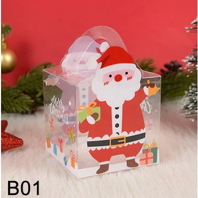 1pc PVC Transparent Christmas Gift Boxes Party Decoration Merry Christmas Candy Boxes