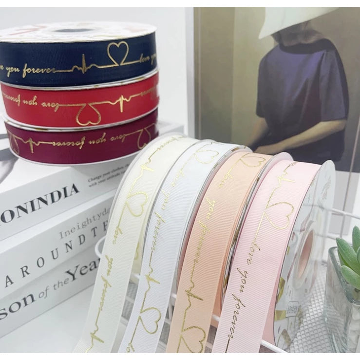 HEARTBEAT 5 yards Grosgrain Satin Ribbons Diy Wedding Christmas Party Decoration