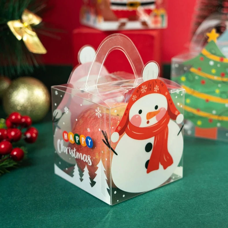 1pc PVC Transparent Christmas Gift Boxes Party Decoration Merry Christmas Candy Boxes